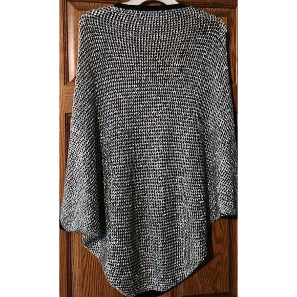 ALBERTO MAKALI Black & Silver Metallic Vest Wrap L/XL Rayon & Lurex - Picture 5 of 6